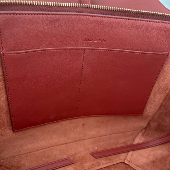 Celine Bag Medoum Trifold Red Leather Tote - Picture 8 of 16